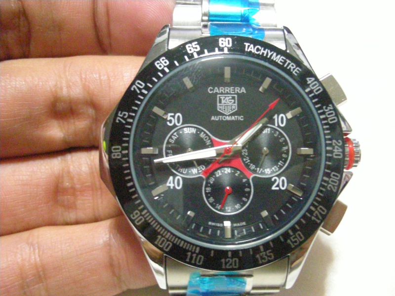 TAG HEUER GRAND CARRERA หน้าดำเข็มเเดง เคาะเเรก