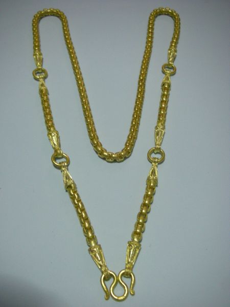 สร้อยเเขวนพระ 5 ห่วงทำจากเหรียญสตางค์ลายผ่าหวาย 370 บาท