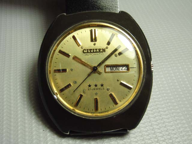 CITIZEN สิงห์ดำ หน้าทอง สามดาว Automatic 21 Jewels
