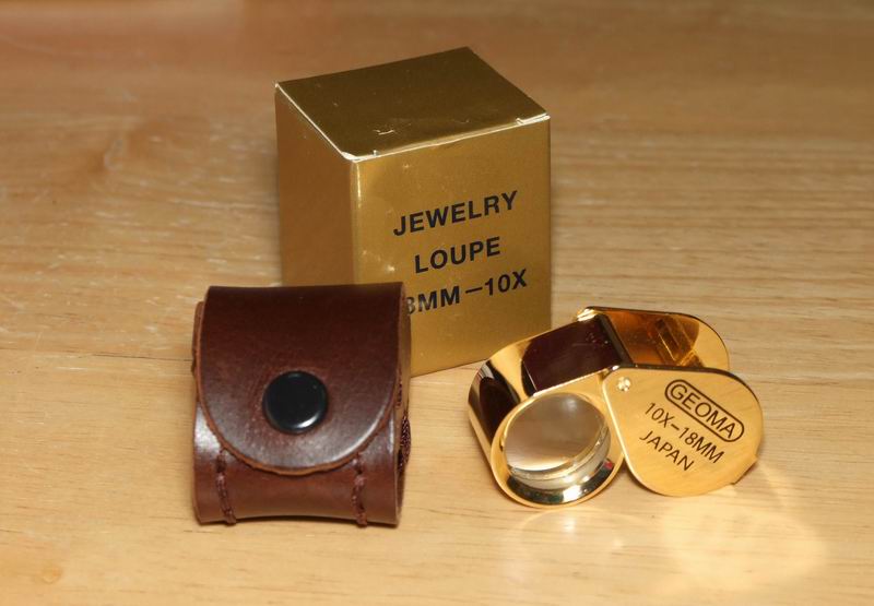 กล้องส่องพระ GEOMA 10X 18mm JAPAN บอดี้ สีทอง สวย ๆ พร้อมซองหนังแท้