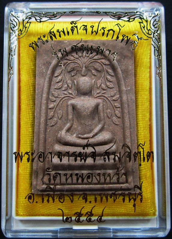 พระสมเด็จปรกโพธิ์ รุ่นชนะมาร พระอาจารย์จิ วัดหนองหว้า จ.เพชรบุรี พร้อมกล่องเดิม