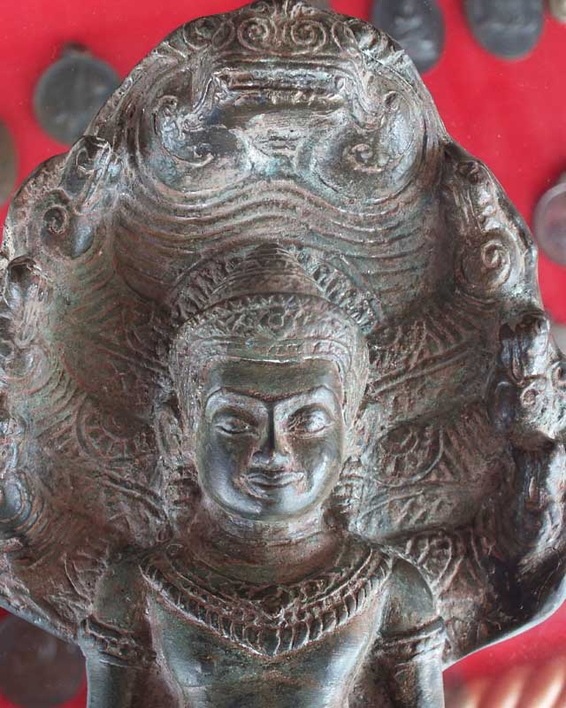 พระนาคปรกสำริดหุ้มทองศิลปะขอม-บายน