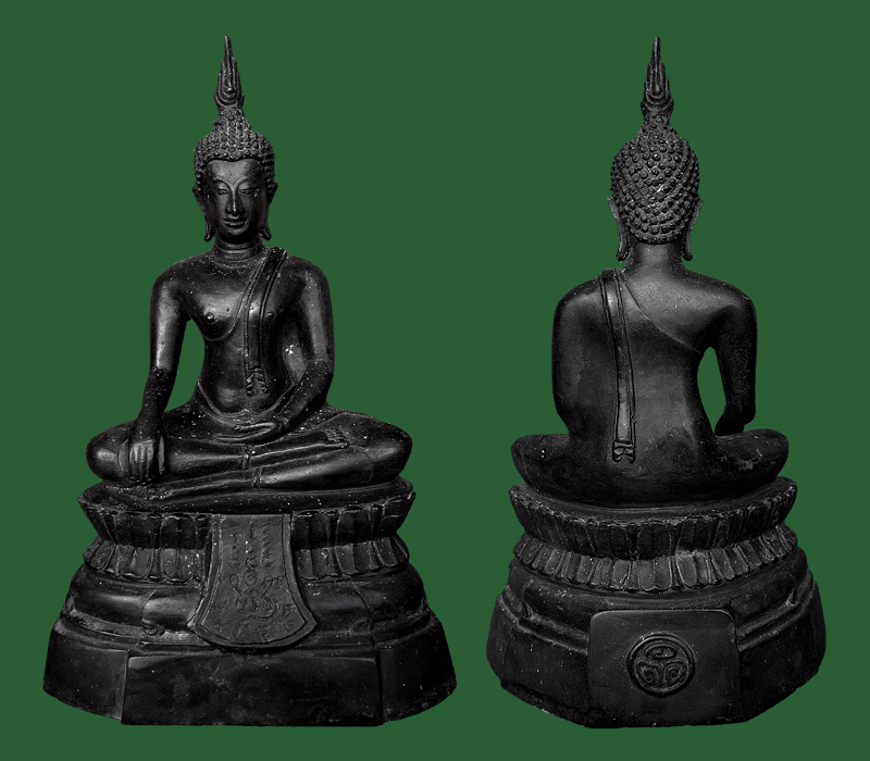 พระบูชารุ่นแรก หลวงพ่อดำ วัดตระค้ำเอน กาญจนบุรี ปี 2518 สภาพผิวหิ้งสวยเดิมๆครับ