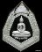 หลวงพ่อโสธรฉัตรแปดเหลี่ยม รุ่นสร้างอุโบสถเนื้อเงินขัดเงาเคลือบทองคำขาว