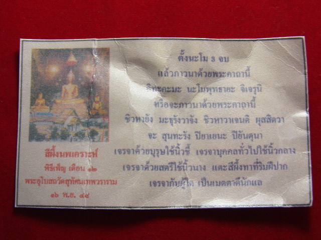 "จ่าสันต์" แดงเคาะเดียว/สีผึ้งนพเคราะห์  พิธีเพ็ญ  เดือน ๑๒ พระอุโบสถวัดสุทัศนเทพวราราม ปี ๒๕๔๘