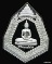 หลวงพ่อโสธรฉัตรแปดเหลี่ยม รุ่นสร้างอุโบสถเนื้อเงินขัดเงาเคลือบทองคำขาว