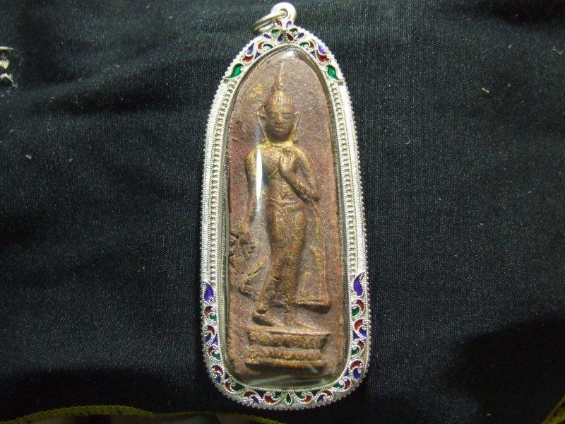 พระลีลา ไม่ทราบที เลียมเงินลงยา สวย 
