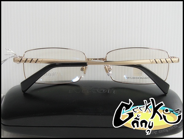 กรอบแว่นตา Nikon Titanium ของแท้ 100% จากญี่ปุ่น.....ทร งคร ึ ่งกรอบสีทอง