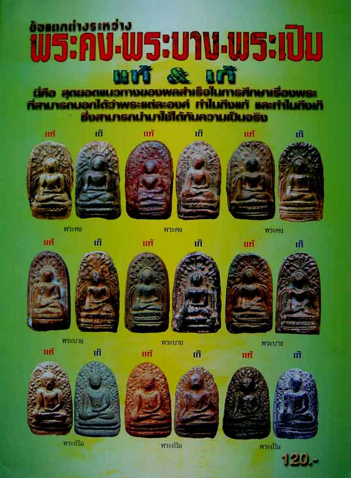 หนังสือข้อแตกต่างระหว่างพระคง-พระบาง-พระเปิม แท้เก๊