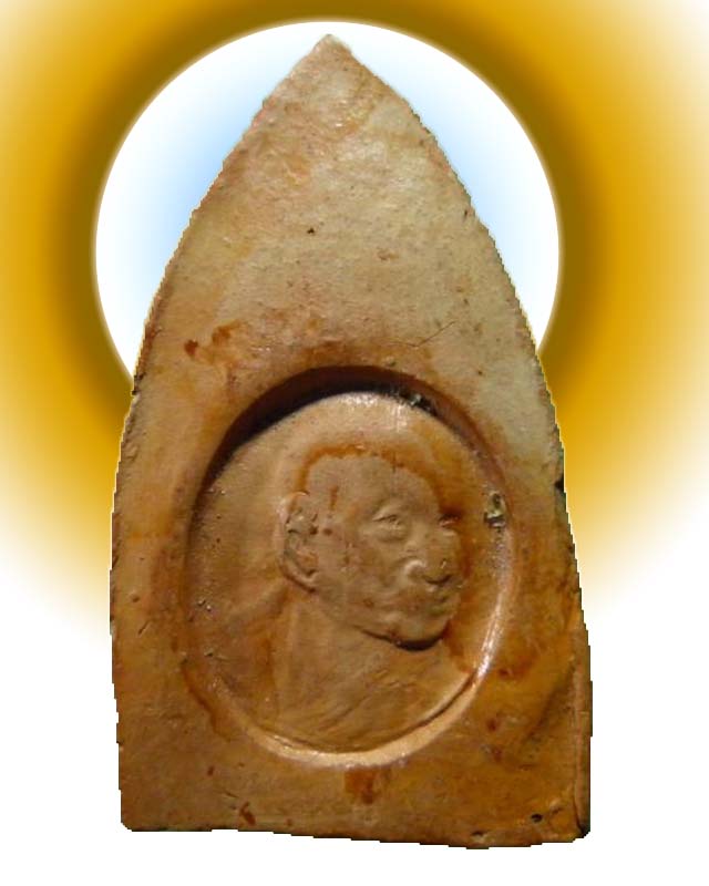 พระพุทธโคดม-หลังรุปเหมือน (หายากมาก) หลวงพ่อขอม วัดไผ่โรงวัว สุพรรณบุรี เนื้อดินเผา ปี 2505