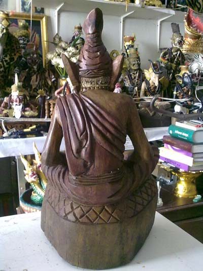 ฤาษีนารอทเนื้อไม้สักเก่า ขนาด 7x12นิ้ว เคาะเดียว