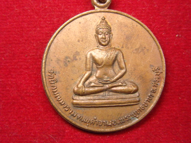 "จ่าสันต์" แดงเคาะเดียว/เหรียญพระพุทธ วัดนิคมเขมาราม  สระบุรี