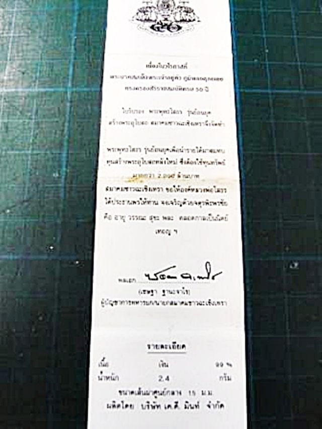 พระพุทธโสธร รุ่นสร้างพระอุโบสถ เนื้อเงิน พร้อมใบรับรองการผลิต (กล่องเดิม)