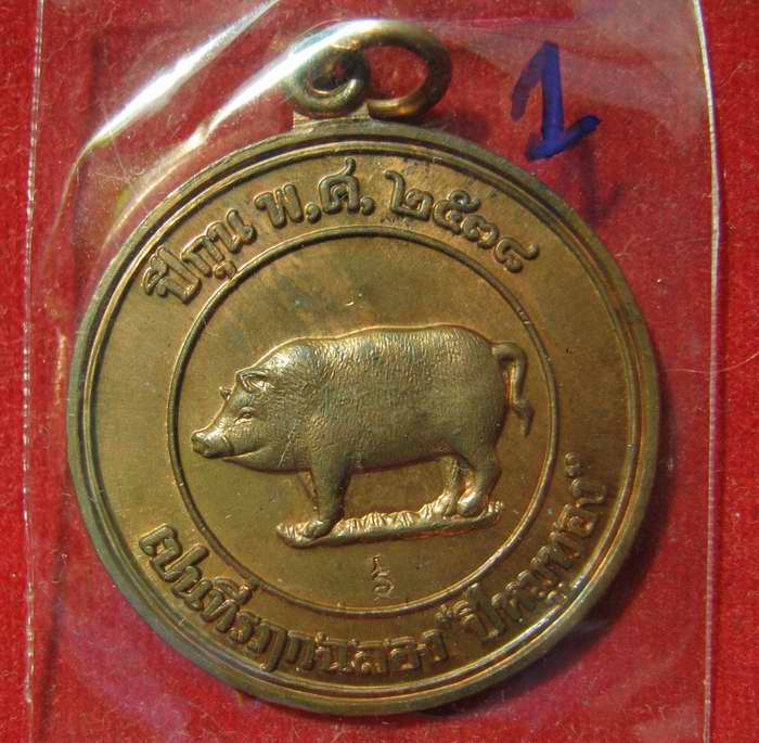 เหรียญ ปีหมูทอง หลวงพ่อสาคร เนื้อทองแดง