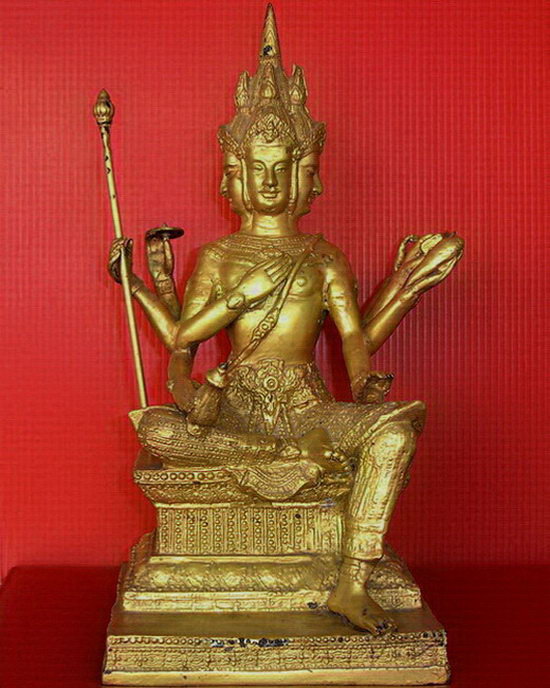 ** รูปหล่อบูชาพระพรหม ยุคเก่า หน้าตัก 5 นิ้ว ไม้เท้าถอดได้ สวยมากค่ะ **