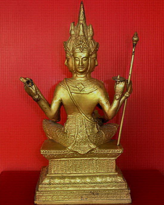 ** รูปหล่อบูชาพระพรหม ยุคเก่า หน้าตัก 5 นิ้ว ไม้เท้าถอดได้ สวยมากค่ะ **