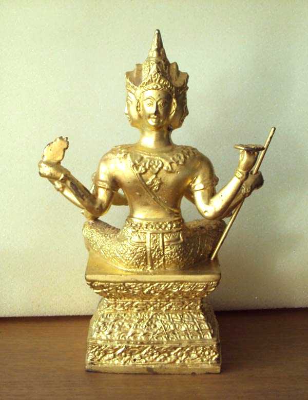 พระพรหมเนื้อทองเหลือง สวยงาม หน้าตัก 4 นิ้ว