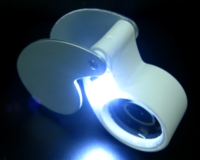 กล้องส่องพระแบบมีไฟ ILLUMINATEDLOUPE LEDLIGHTขนาด40x-25m.mแบบมีไฟ LED สว่างเพิ่ม ความ คม ชัด ลึก