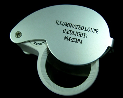 กล้องส่องพระแบบมีไฟ ILLUMINATEDLOUPE LEDLIGHTขนาด40x-25m.mแบบมีไฟ LED สว่างเพิ่ม ความ คม ชัด ลึก