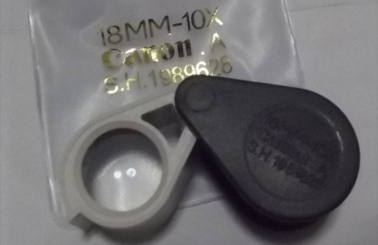 สุดยอดกล้องส่องพระCANON.A 18MM-10X S.H. สีเทาขาว หายาก เลนส์achromatic 3ชั้นเคลือบผิวม่วง ถนอมสายตา