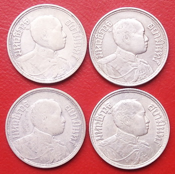 เหรียญ ร.6 ช้างสามเศียร รวม 4 เหรียญ ปี พ.ศ. 2458 , 2462 , 2468 อายุเหรียญเก่ามาก น่าเก็บสะสม