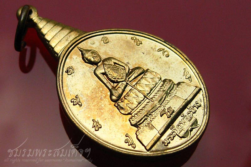 เหรียญพระชัยหลังช้าง หลัง ภปร เนื้อกะหลั่ยทอง(284)