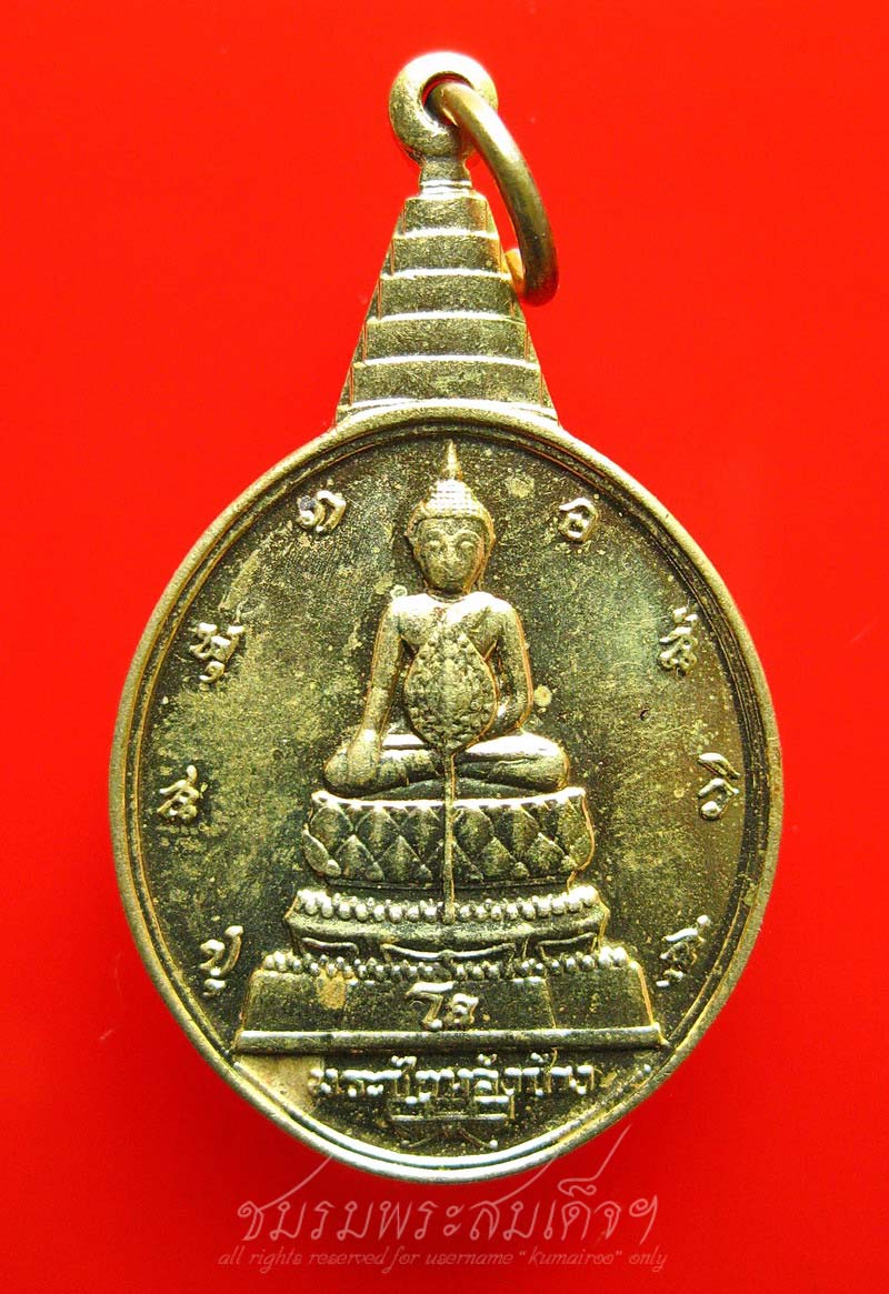 เหรียญพระชัยหลังช้าง หลัง ภปร เนื้อกะหลั่ยทอง(284)