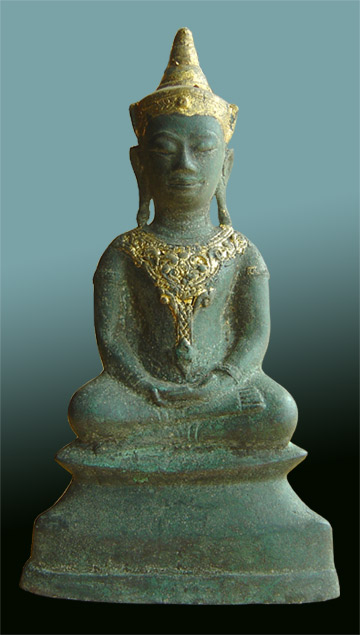 พระบูชาเก่าปิดทองเกศ สูง ๗ นิ้ว ,ทรงเครื่อง