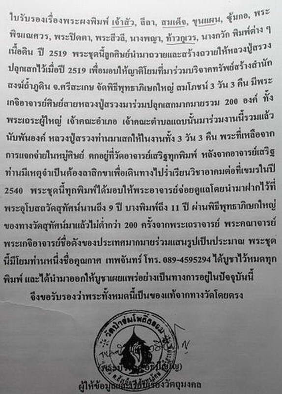 พระพิฆเนศ แช่น้ำมนต์ เนื้อผงพุทธคุณ เทพเจ้าแห่งโชคลาภ หลวงปู่สรวง บ้านละลม จ.ศรีษะเกษ เทวดาเล่นดิน 