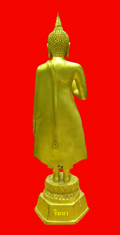 ((เริ่ม 1,500.-))พระบูชาปางประทานพร(ยืน) เนื้อโลหะปิดทองแท้ ตามุก ฐาน ๖ นิ้วสูง ๒๓ นิ้ว !!!!! 