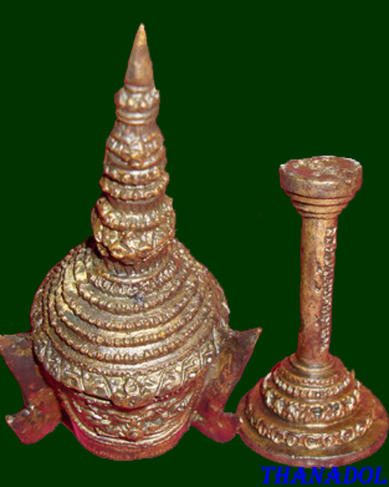 หลวงปู่กาหลง วัดเขาแหลม จ.สระแก้ว เศียรพระลักษณ์หน้าทองเนื้อสัมฤทธิ์ขนาดตั้งบูชาหน้ารถ ปี51