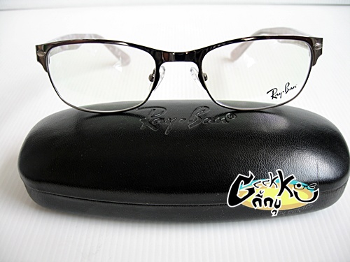 Ray Ban กรอบแว่นรุ่นใหม่ ทรงกรอบเต็มสีกัน (ดำ-เทา) ก้านขาสปริง รุ่นนี้ขาสวยมากครับ