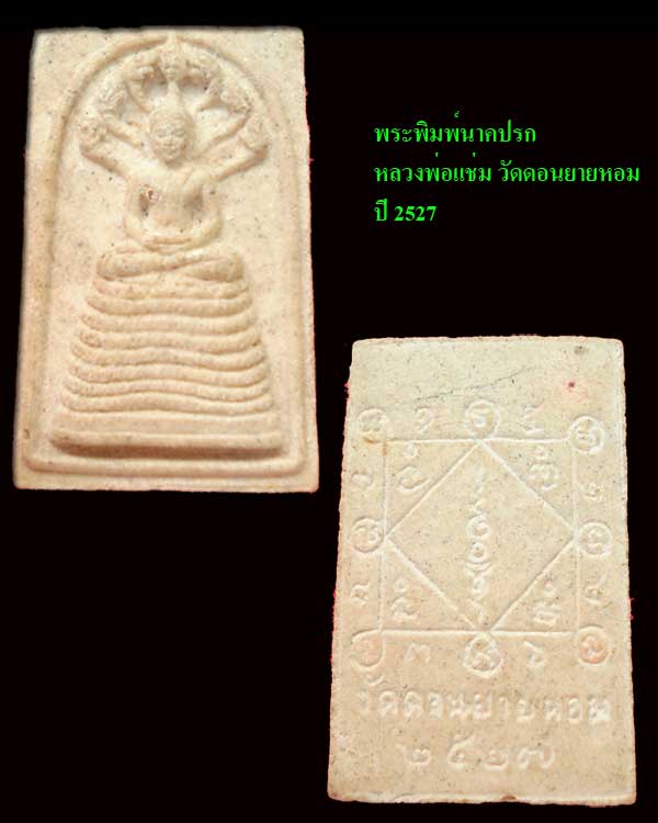 พระพิมพ์นาคปรก  หลวงพ่อแช่ม วัดดอนยายหอม ปี 2527