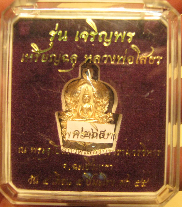 เหรียญหล่อฉลุชิ้นเดียว พระพุทธโสธร รุ่นเจริญพร เนื้อทองบอร์น No 1269