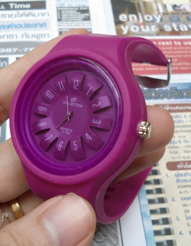 นาฬิกา DF collection สีม่วง สวยจี๊ด ,หน้าปัดด้านใน ลายนูนสวย ดีไซน์โดนใจ