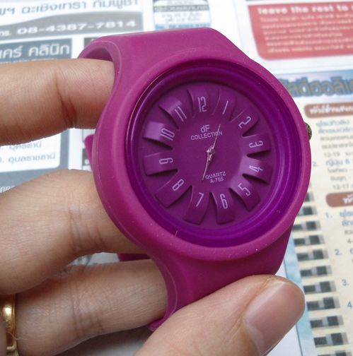 นาฬิกา DF collection สีม่วง สวยจี๊ด ,หน้าปัดด้านใน ลายนูนสวย ดีไซน์โดนใจ