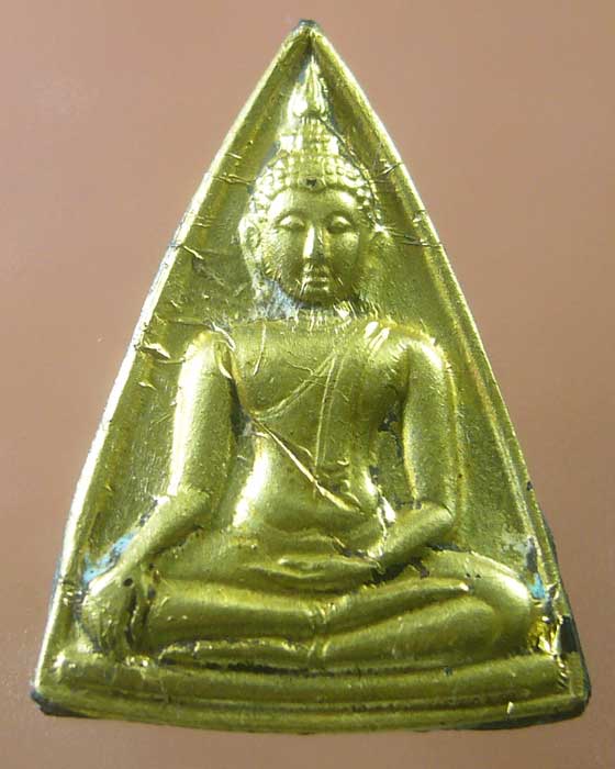 !เคาะเดียว ! พระไม่ทราบที่ องค์ที่ 31  พระนางพญาเนื้อดินผสม ด้านหน้าบุทอง