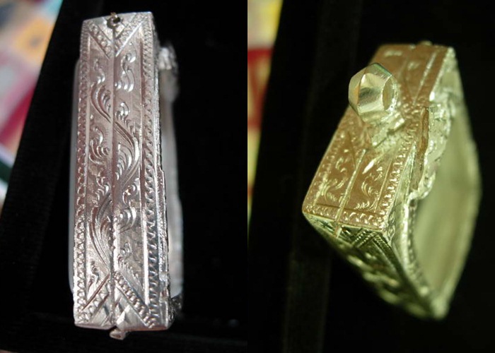 ตลับเงินแท้ ยกซุ้ม ทรงสี่เหลี่ยม ใส่พระสมเด็จ 100ปี หรือพระผงขนาดใกล้เคียง