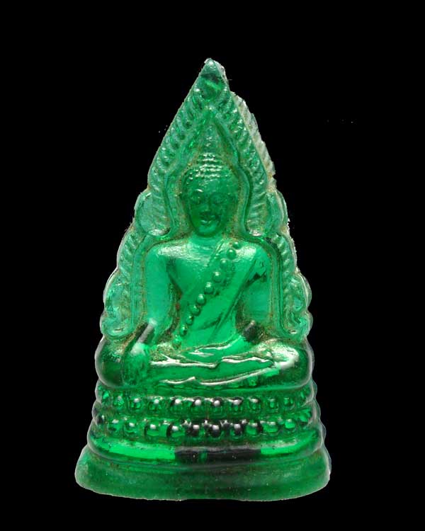 พระพุทธชินราชเนื้อแก้วหลวงพรหม วัดใหญ่ พิษณุโลก. ( พิธีมหาจักรพรรดิ์ ปี 2515 ) สีเขียว