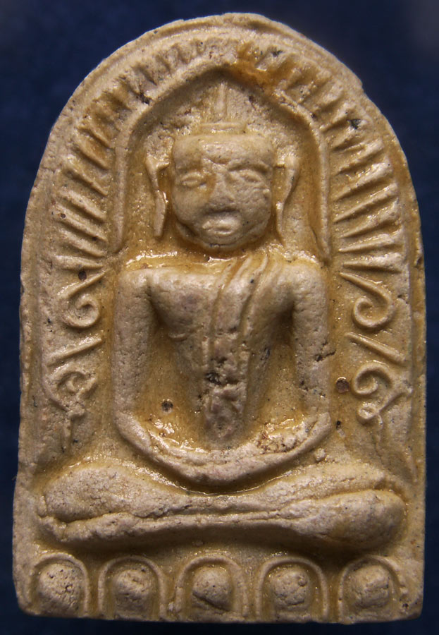 พระซุ้มกอเนื้อผงจินดามณีหลังเรียบ มีเคลือบ หลวงปู่ทิม วัดละหารไร่ ประธานปรกปลุกเสก ออกวัดไผ่ล้อม จ.ร