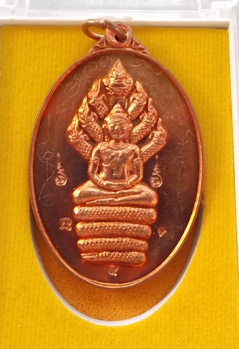 เหรียญนาคปรกเนื้อทองแดง(กรรมการเลข 9  ) พระอาจารย์จิ วัดหนองหว้า พ.ศ. 2554