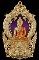 พระพุทธสิหิงค์ เหรียญเสมาฉลุ ยกองค์ รุ่น สิหิงค์๕๕ บรอนซ์แก่ทองลงยา สีม่วง หมายเลข ๓๘๙
