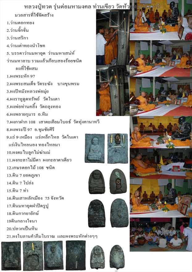 หลวงปู่ทวดกดมือต่อมหามงคล หลังฝังพลอย หลวงปู่เขียว วัดห้วยเงาะ จ.ปัตตานี