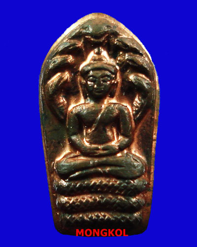 พระนาคปรกใบมะขามหลวงปู่ลือ วัดป่านาทามวนาวาส เนื้อทองแดง ปี 2538 อ.ดอนตาล จ.มุกดาหาร