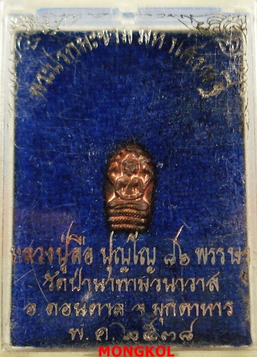 พระนาคปรกใบมะขามหลวงปู่ลือ วัดป่านาทามวนาวาส เนื้อทองแดง ปี 2538 อ.ดอนตาล จ.มุกดาหาร