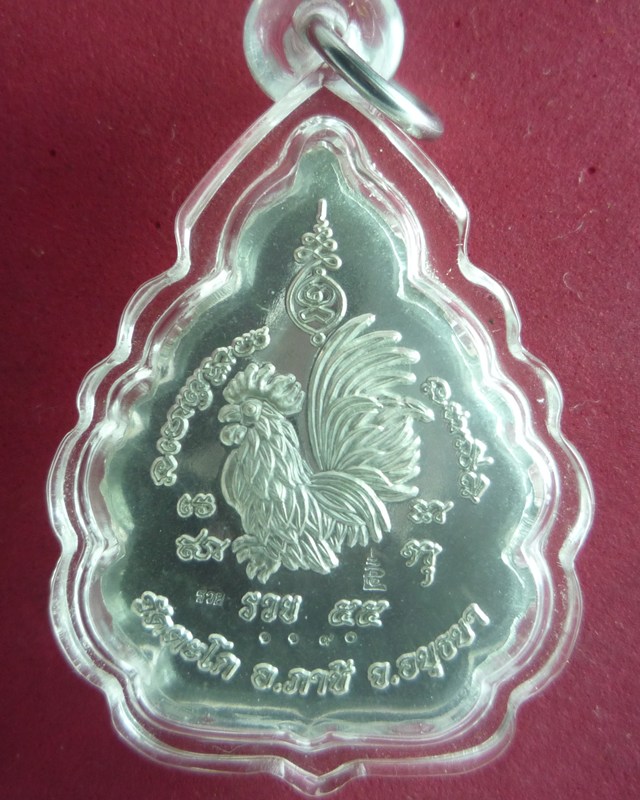 เหรียญสรงน้ำหลวงพ่อรวย วัดตะโก เนื้อเงิน ปี 2555