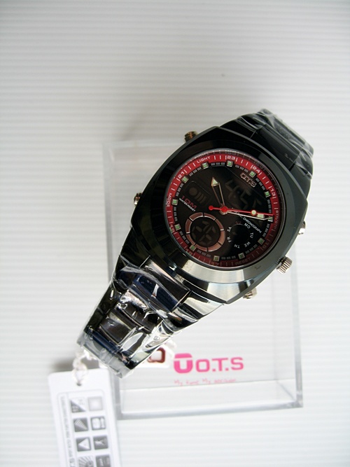 นาฬิกาข้อมือ O.T.S แท้ ใช้งานได้ 2 ระบบ ระบบ : DIGITAL , QUARTZ สายเซรามิก