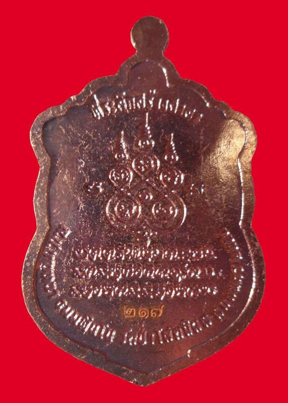 เหรียญเสมาหลวงปู่บุญหนา วัดป่าโสตถิผล รุ่นสร้างศาลา เนื้อทองแดงลงยา หมายเลข 217 พร้อมกล่อง