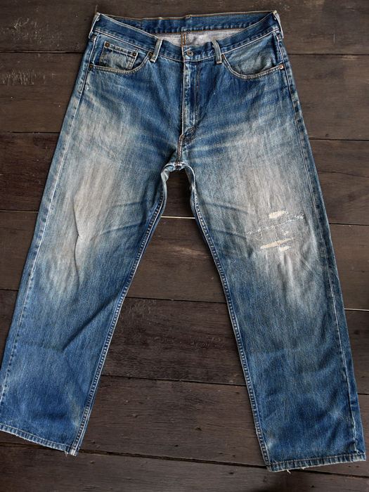 **** เคาะเดียว **** Levis Lot 503 ผ้าด้านขึ้นลายจากการใช้งาน สภาพเซอร์ เอวจริง 37 นิ้ว