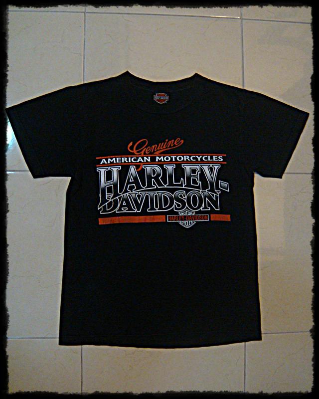 เสื้อยืดฮาร์เลย์ HARLEY DAVIDSON ผ้าร้อยแท้ๆ Made in USA เบอร์ S (Lคนไทย)